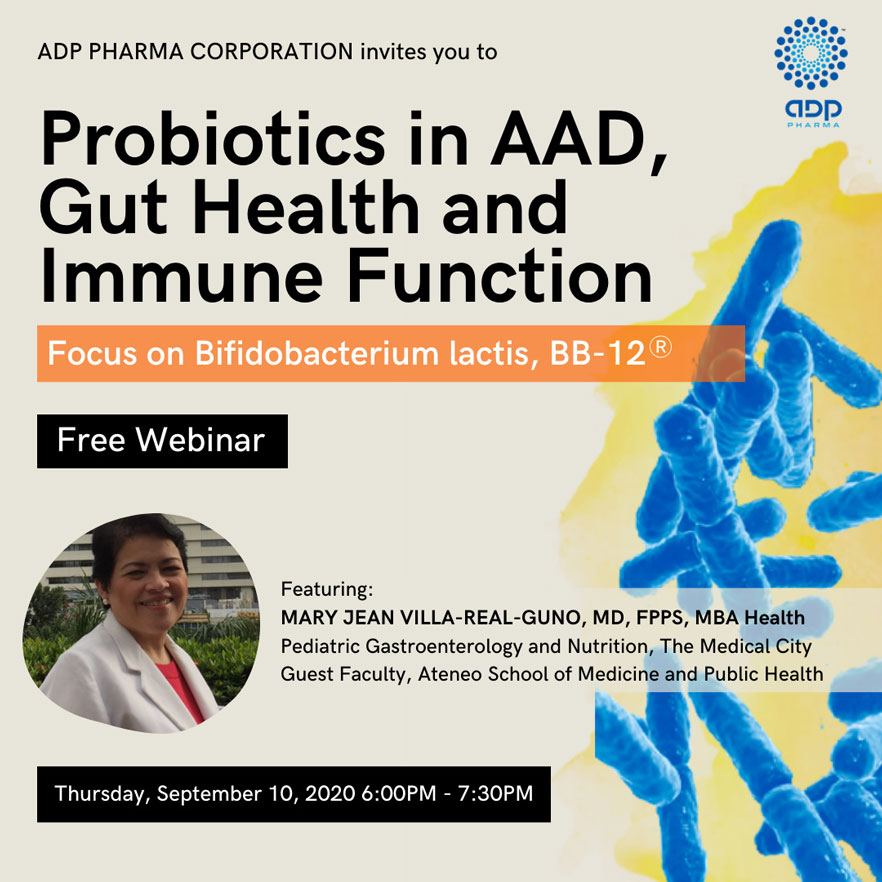 ADP Pharma will host a webinar titled: “Probiotic in ADD, Gut Health and Immune Function”
